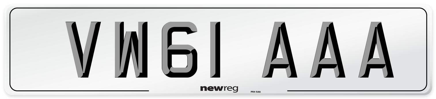 VW61 AAA Number Plate from New Reg